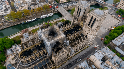 Drones ayudaron en el incendio de Notre Dame